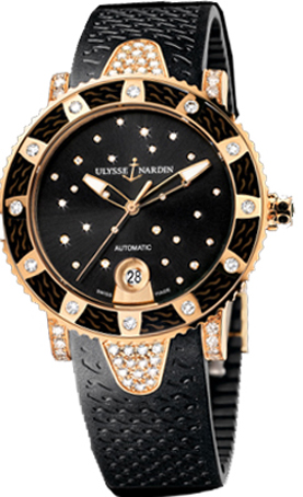 Ulysse Nardin Marine Self winding Automatic Black Ladies Watch 8106-101EC-3C-22 