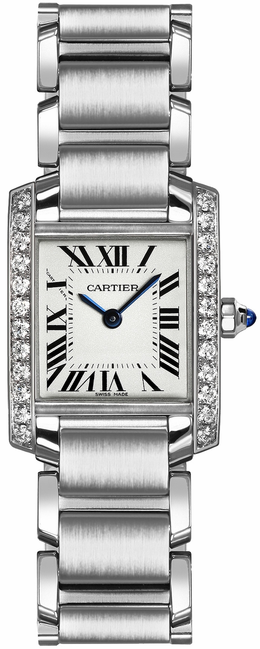 Cartier Tank Francaise Battery Operated Quartz Silver Ladies Watch W4TA0008 
