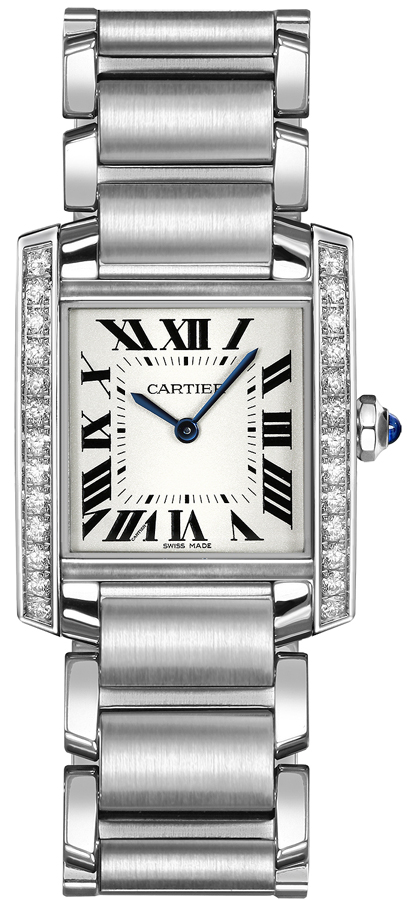 Cartier Tank Francaise Diamond Stainless Steel Women's Watch W4TA0009 