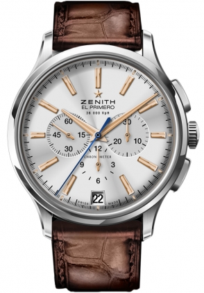Zenith 2010 El Primero Collection Self winding Automatic Chronometer Silver Mens Watch 03-2110-400-01-C498 