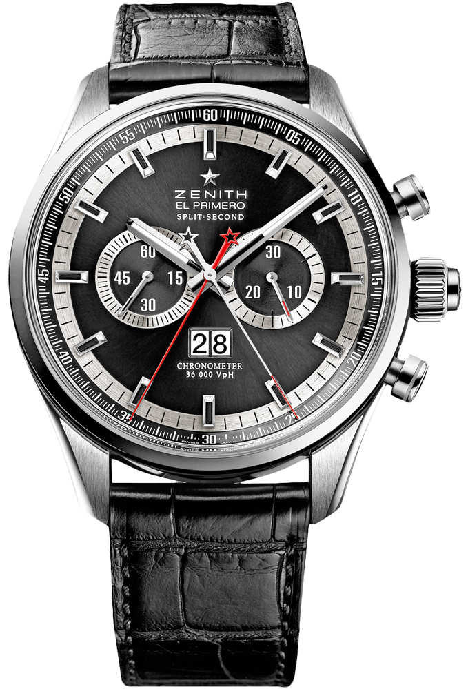 Zenith El Primero Rattrapante Self winding Automatic Black Mens Watch 03-2050-4026-91-C714 