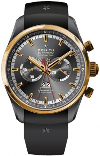 Zenith El Primero Rattrapante Self winding Automatic Black Mens Watch 78-2050-4026-91-R530 