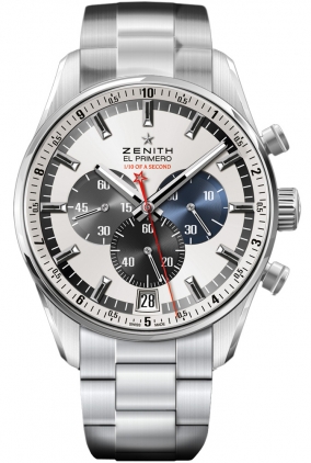 Zenith 2010 El Primero Collection Self winding Automatic Chronometer Silver Mens Watch 03-2041-4052-69-M2040 