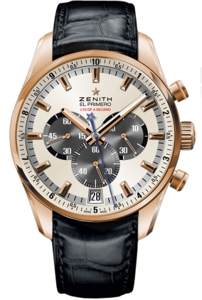 Zenith 2010 El Primero Collection Self winding Automatic Chronometer Silver Mens Watch 18-2040-4052-21-C496 