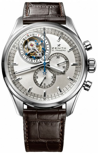 Zenith El Primero Tourbillon Self winding Automatic Silver Mens Watch 03-2050-4035-01-C713 