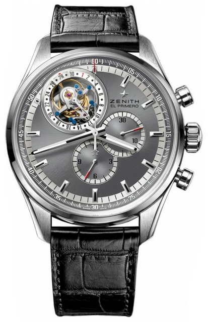 Zenith El Primero Tourbillon Self winding Automatic Silver Mens Watch 65-2050-4035-91-C714 