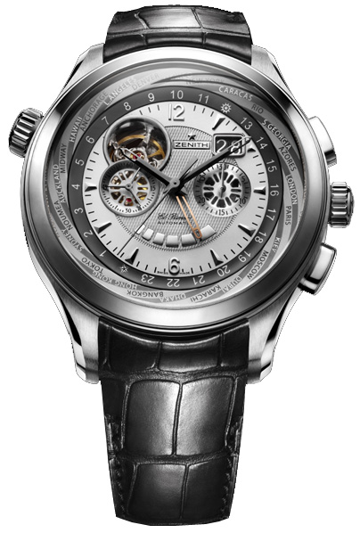 Zenith Class Traveler Open El Primero Multicity Self winding Automatic Chronometer Skeleton Mens Watch 03-0520-4037-01-C492 